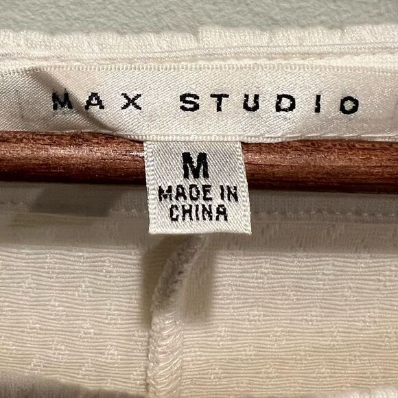 Max Studio Women's M Cream Waffle Knit Scoop Neck Tunic Top - Picture 5 of 8